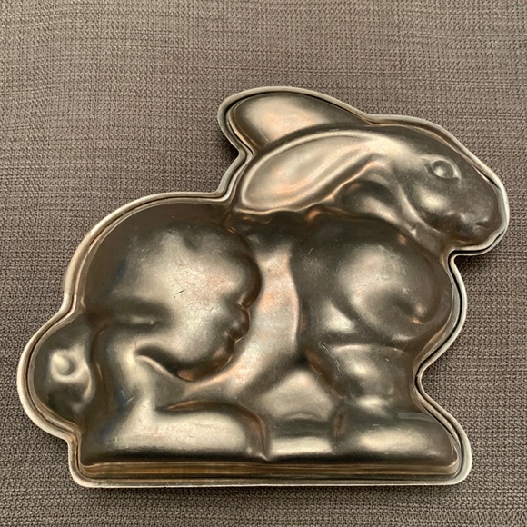Kitchen Vintage Aluminum Bunny Rabbit Cake Mold Pan Two Sided Poshmark
